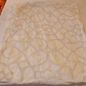 Restoration Hardware ivory embroidered cotton standard pillow sham RH